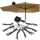 Solar Powered 19M 72LEDs Patio Umbrella Cool White Fairy String Light For Christmas Party