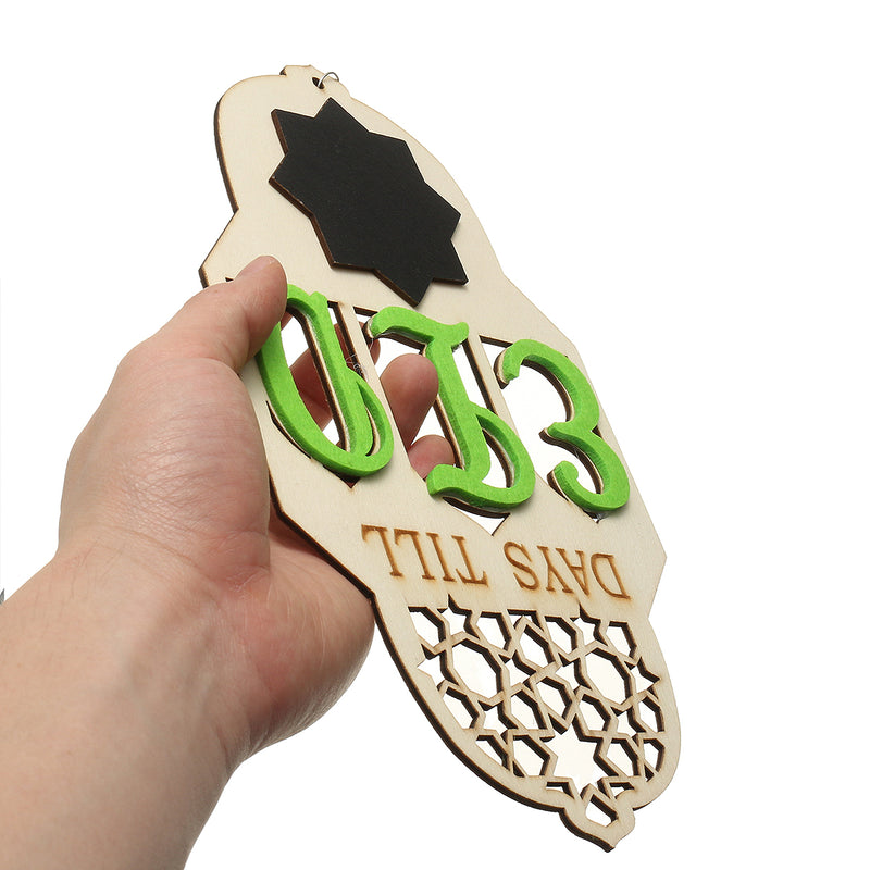Wooden Eid Mubarak Ramadan Islam Countdown Calendar Hanging Decorations