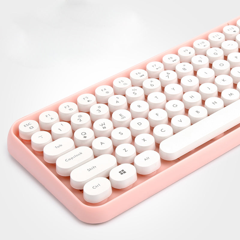 Ajazz 308i bluetooth 3.0 Wireless Gaming Office Keyboard 84 Keys Classic Round Keys