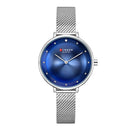 CURREN 9029 Casual Style Women Wrist Watch Mesh Stainless Steel Quartz Watches