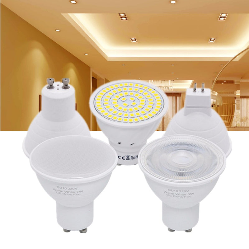 CLAITE AC220V Transparent Milky White Lamp Cover GU10 MR16 5W 7W LED Spotlight Bulb for Home Indoor Decor