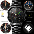 LIGE 9877 Business Style Waterproof Men Wrist Watch Luminous Display Full Steel Quartz Watches
