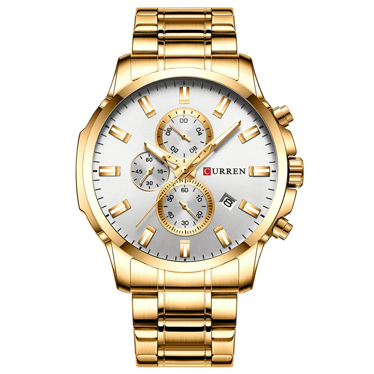 CURREN 8348 Full Steel Watch Band Quartz Watch Luminous Display Business Men Watch