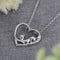 Women Heart Crystal Silver Necklace Lovely Cat Chain Jewelry Gift