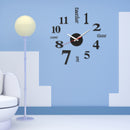 40cm Modern 3D Frameless Wall Clock Style Watches Hours DIY Room Home Decorations Model