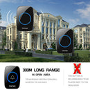 CACAZI A10 A10 Wireless Doorbell Waterproof 100-240V 300M Range Music Door Bell Home 60 Chimes Door Ring 2 Receiver 1 Transmitter