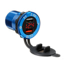 QC 3.0 Motorcycle Car Socket Dual USB Port Charger Socket Voltmeter Current Display