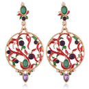 Bohemian Hallow Earrings Rhinestone Retro Style Ear Drop Alloy Earring For Women