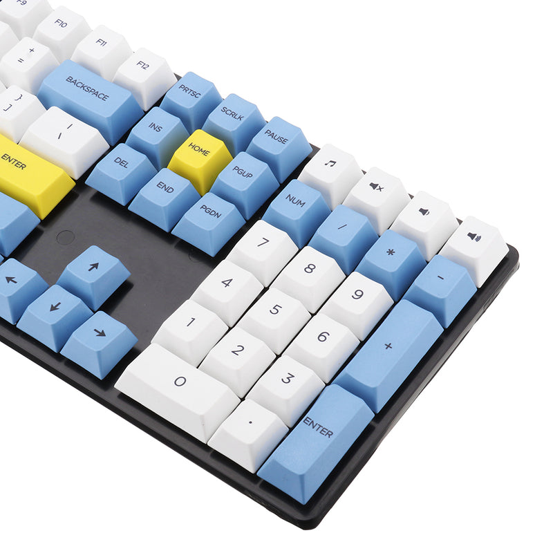 108 Key Blue White Cherry Profile Dye-sub PBT Keycaps Keycap Set for Mechanical Keyboard