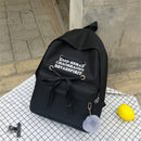 Canvas Backpack Waterproof School Bag Travel Shoulder Bag Ribbon Bow Tote Handbag Men Bag Women Bag