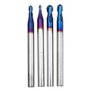 Drillpro R0.5-R2 HRC60 2 Flutes Ball Nose End Mill 50mm Blue NaCo Coating CNC Milling Cutter