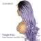 Light blue T color lady's synthetic fiber front lace wig high temperature silk half hand hook long curly hair