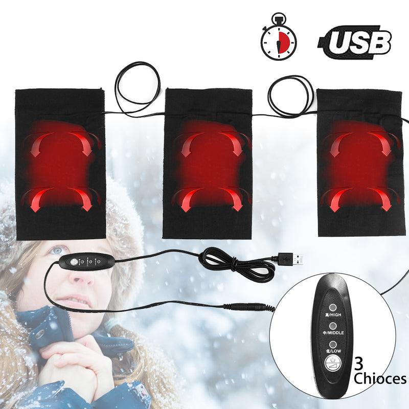 8.5W 5V 2.1A USB Heating 4 Pads 3 Gears Thermal Vest Heated Jacket Motorcycle Warm Winter