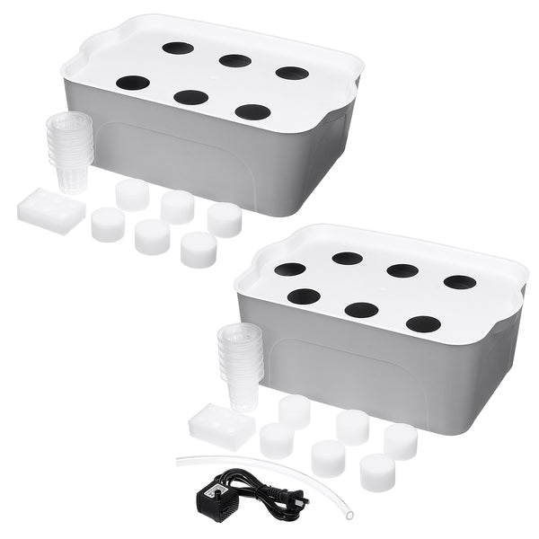 6/7 Holes Plant Site Hydroponic Grow Kit Bubble Indoor Cabinet Box Garden Planting System