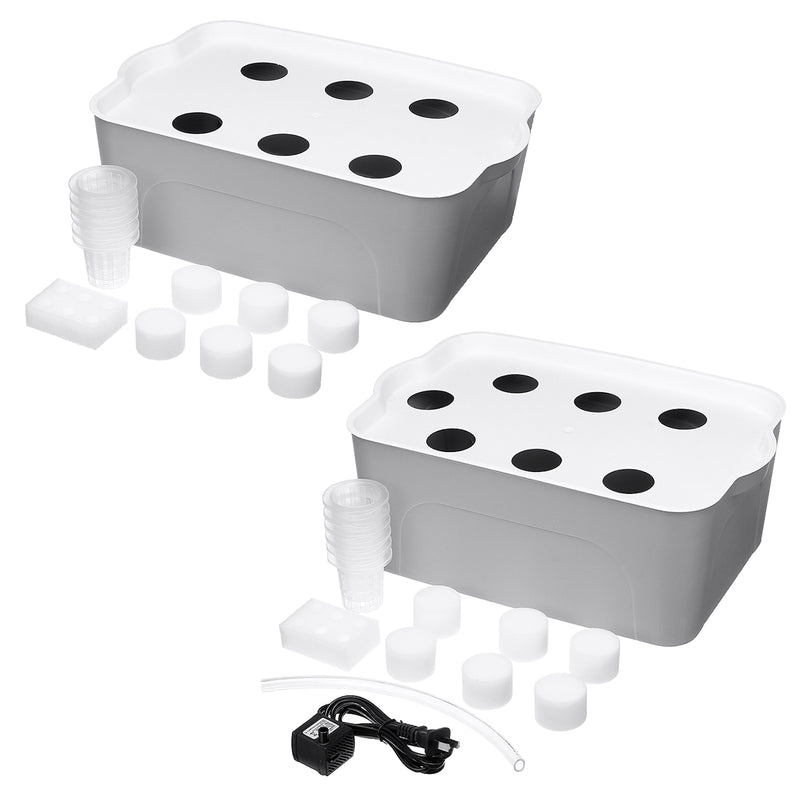 6/7 Holes Plant Site Hydroponic Grow Kit Bubble Indoor Cabinet Box Garden Planting System