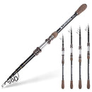 LEO Carbon Fiber 1.8/2.1/2.4/2.7m Fishing Rod Handle Fishing Pole Travel Portable Telescopic Fishing