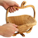 Collapsible Apple Shaped Bamboo Basket Kitchen Fruit Storage Centerpiece Decorations