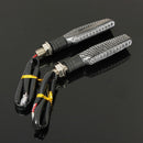 4pcs Motorcycle LED Turn Signal Indicator Blinkers Amber Light Carbon Body Shell