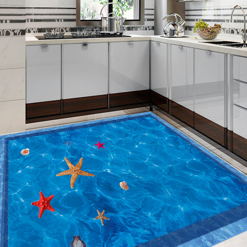 Miico FX82022 3D Starfish Shell Pool Stickers Summer Aquarium Toilet Door Decoration Wall Sticker