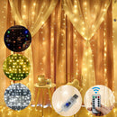 3M*1M/3M*2M USB Waterproof Sliver Wire LED String Light Curtain Tree Strip Fairy Christmas Holiday Party
