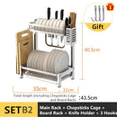 New 304 Stainless Steel Double/Three Tier Plate Rack Kitchen Shelf Rack Drying Drain Storage Plate Dish Rack Holders Tool Organizers