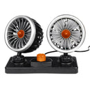 12V/24V Electric Van Car Dual Head Cooling 360 Oscillating Dashboard Air Fan