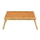 Bamboo Wooden Table Bed Tray With Folding Legs Serving Breakfast Lap Tray