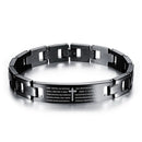Spanish Bible Lord's Prayer Bracelet Corrosion Cross Stainless Steel Men's Bracelet