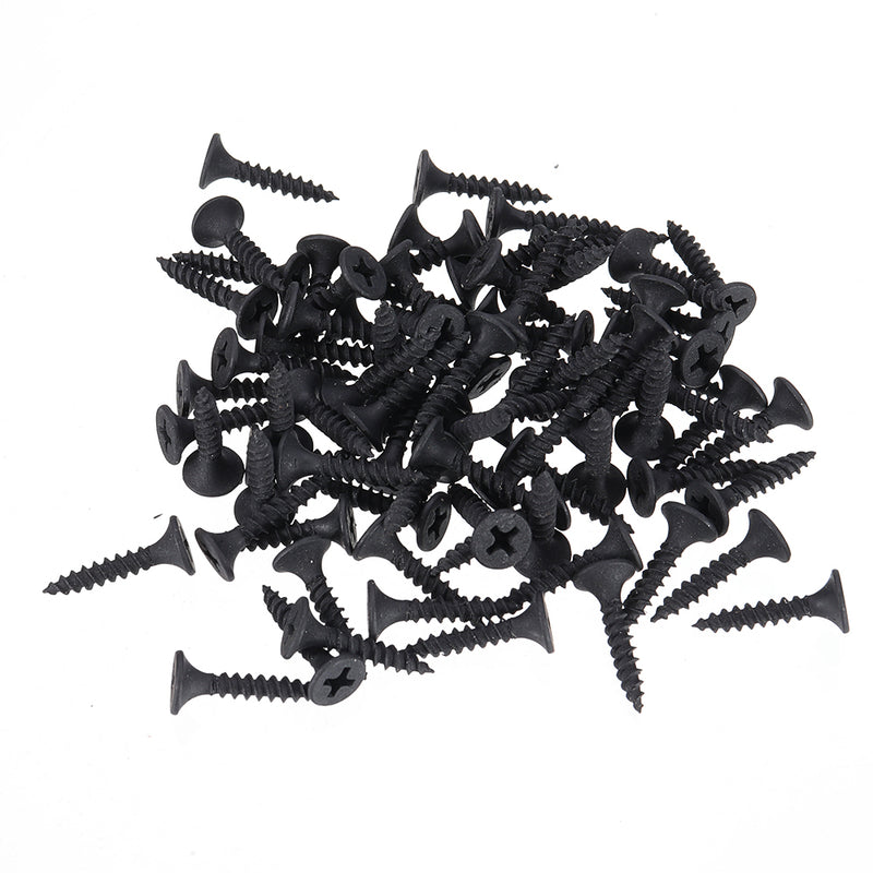 Suleve M3.5CP2 1000Pcs M3.5 20mm Corss Black Recessed Flat Head Self Tapping Ash Phosphorus Drywall Metric Threaded Wood Screw Nail Bolt