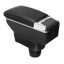 Black Leather Black Line Double Layer Armrest Car Storage Box For Mitsubishi 2014-2018