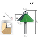 11.25/15/22.5/30/45 8mm Shank Tenon Router Bit Woodworking Trimming Tool