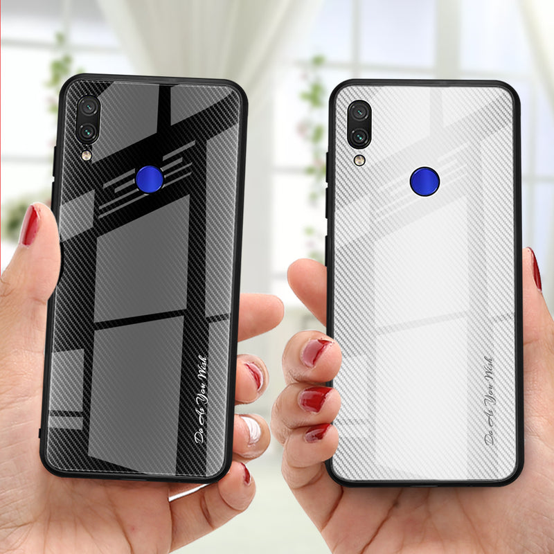 Bakeey Gradient Striped Shockproof Tempered Glass&Soft TPU Protective Case For Xiaomi Redmi Note 7 / Redmi Note 7 Pro