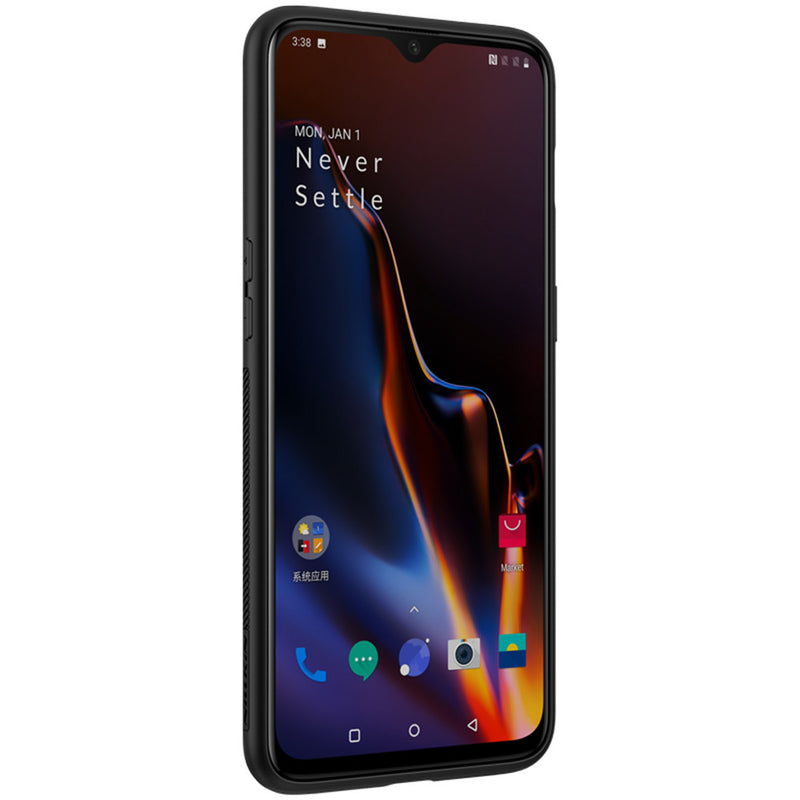 NILLKIN Carbon Fiber Shockproof Back Cover Protective Case with Metal Plate for OnePlus 6T