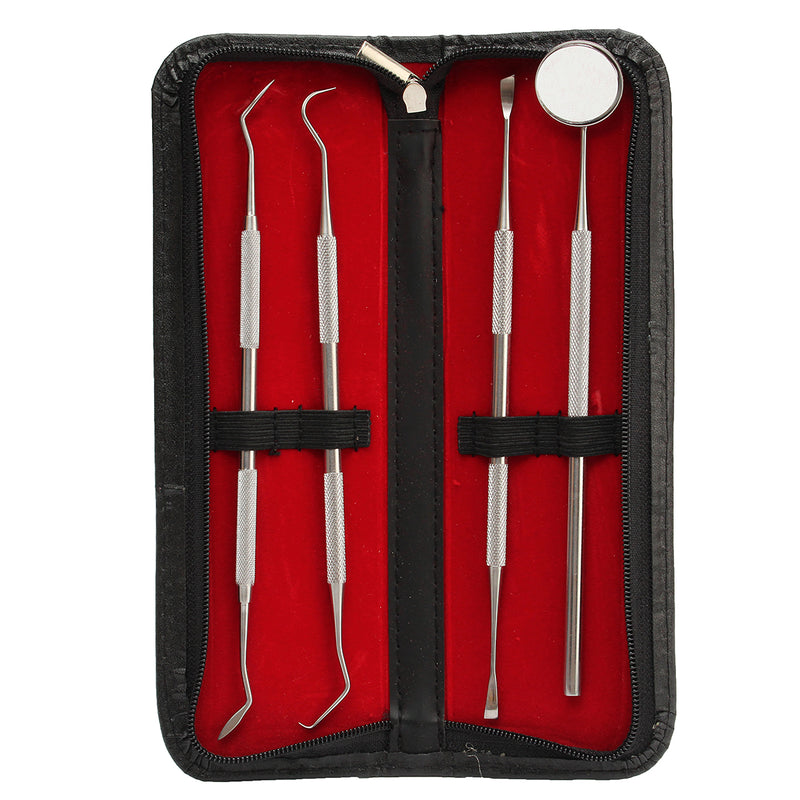 4Pcs Dental Mirror Stainless Steel Dental Tools Kit Mouth Mirror Dental Kit Instrument Dental Pick
