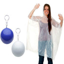 Outdoor Portable Raincoats Ball Moving Boxes Disposable Raincoat Camping Fishing Travel Emergency Poncho Key Chain