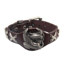 Punk Genuine Leather Wrap Wristband Bangle Alloy Eagle Bracelet for Men Women