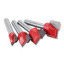 4pcs 10/13/16/18mm Surface Planing Bottom Cleaning Wood Milling CNC Router Bit Woodworking Tools
