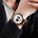 SKMEI 1516 Business Style Creative Dial Minute Hour Adjust Leather Strap Waterproof Quartz Watch Men Watch