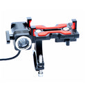 PROMEND Aluminium Alloy Phone Holder With Bike Headlight 4.5-6.4inch Phone Clip Stand For Cycling