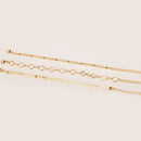 Stylish Arrow-studded 3 Pieces/ Set Gold Alloy Rhinestone Anklet For Women