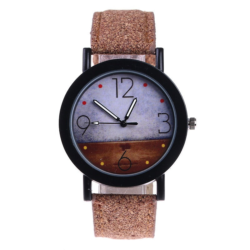 Fshion Women Watch Color Dial Retro Quartz Watch