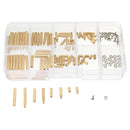 Suleve M2BT2 120Pcs M2 Brass Knurled Standoff Male Female Round Column Pillar Spacer for PCB Board