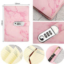 A5 Notebook Paper Vintage Leather Marbling Diary Journal with Combination Password Lock Code Notebook
