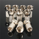 10pcs Silver F-Plug RG6 TV Aerial Coaxial Cable Connectors Adapter