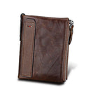 IPRee Men's Vintage RFID Blocking Wallet Genuine Leather ID Card Holder Coin Pocket Purse