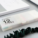 YOUFAN YF18-142 Creative Simple Translucent Scrub Stationery Pencil Case with 12-color Pens and 2 Sticky Notes