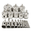 20Pcs Diamond Coated Core Drill Bit Set 3-50mm Hole Saw Cutter for Glass Marble Granite
