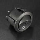 10Pcs Mini Round Black 2 Pin SPST ON-OFF Rocker Switch Button