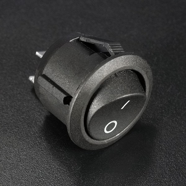 10Pcs Mini Round Black 2 Pin SPST ON-OFF Rocker Switch Button