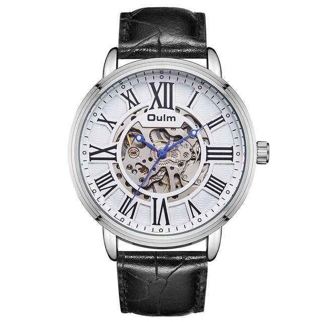 OULM 3688 Genuine Leather Automatic Mechanical Watch Business Style Male Wrist Watch
